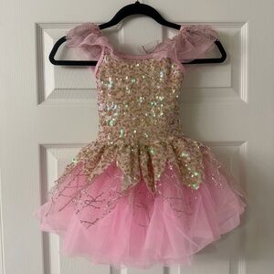 A Wish Cone True Pink Sequin Dance Costume Toddler Girl Size 4-5